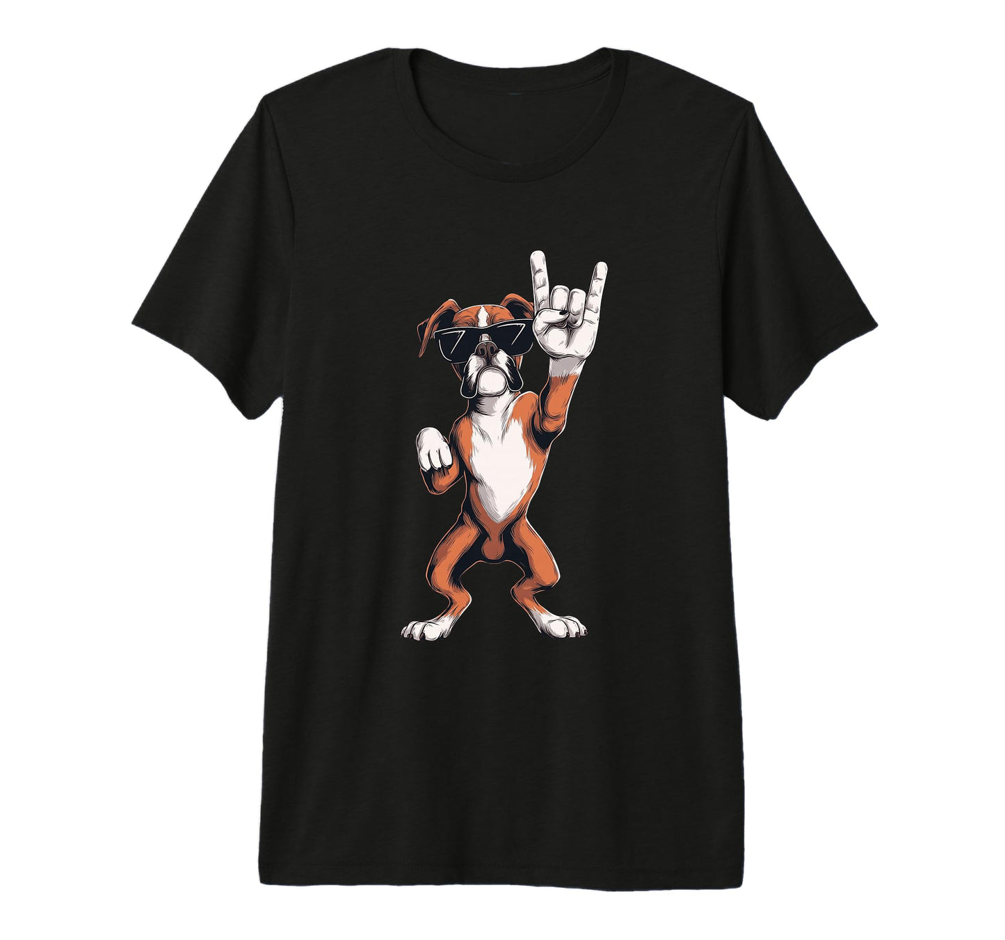 Boxer Dog Rock And Roll T-Shirt - Casual Everyday Wear Men Women - T-Shirt, Sweatshirt, Hoodie
