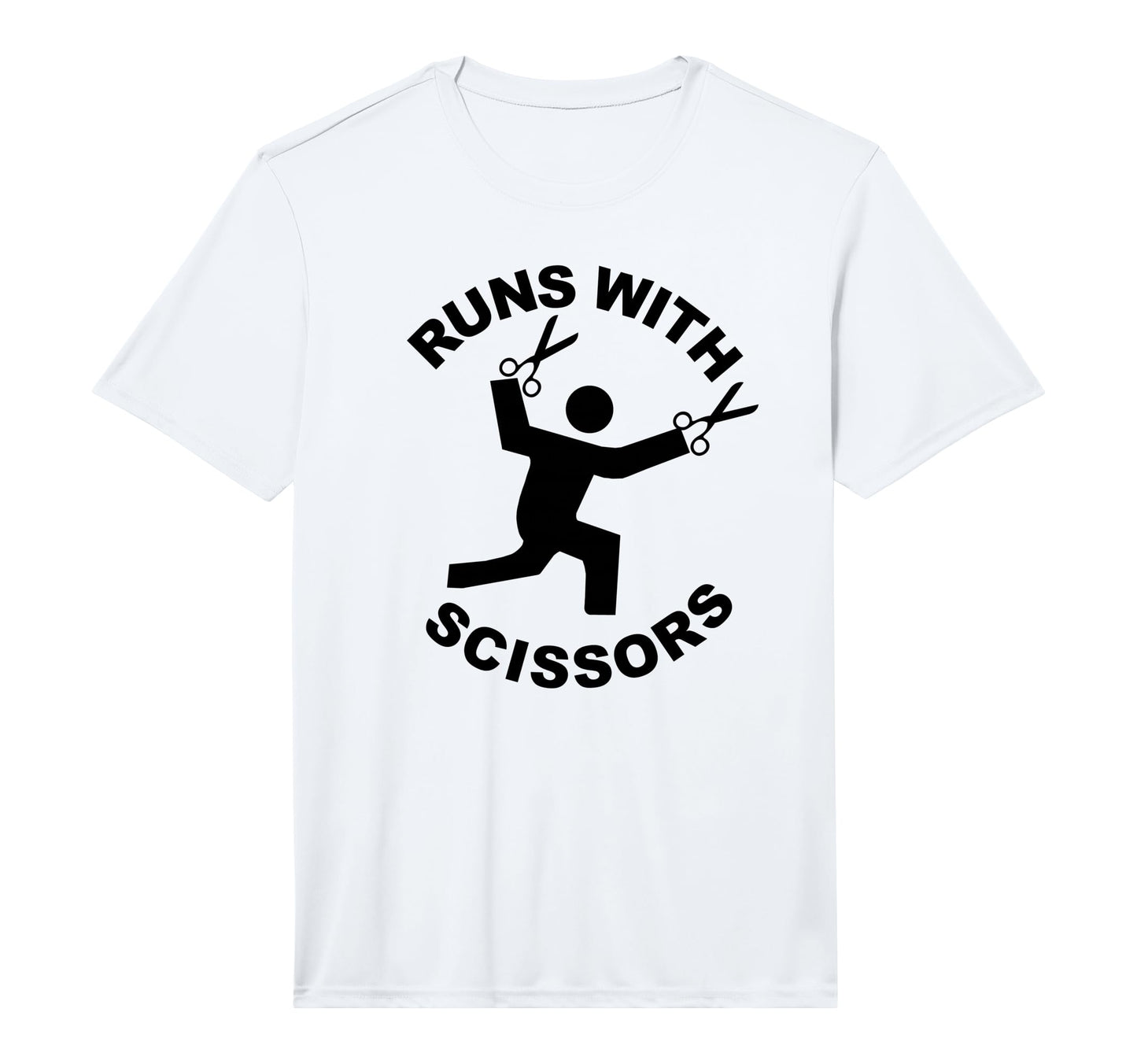 Runs Scissors Performance T-Shirt - Graphic Print for Adults - T-Shirt, Sweatshirt, Hoodie