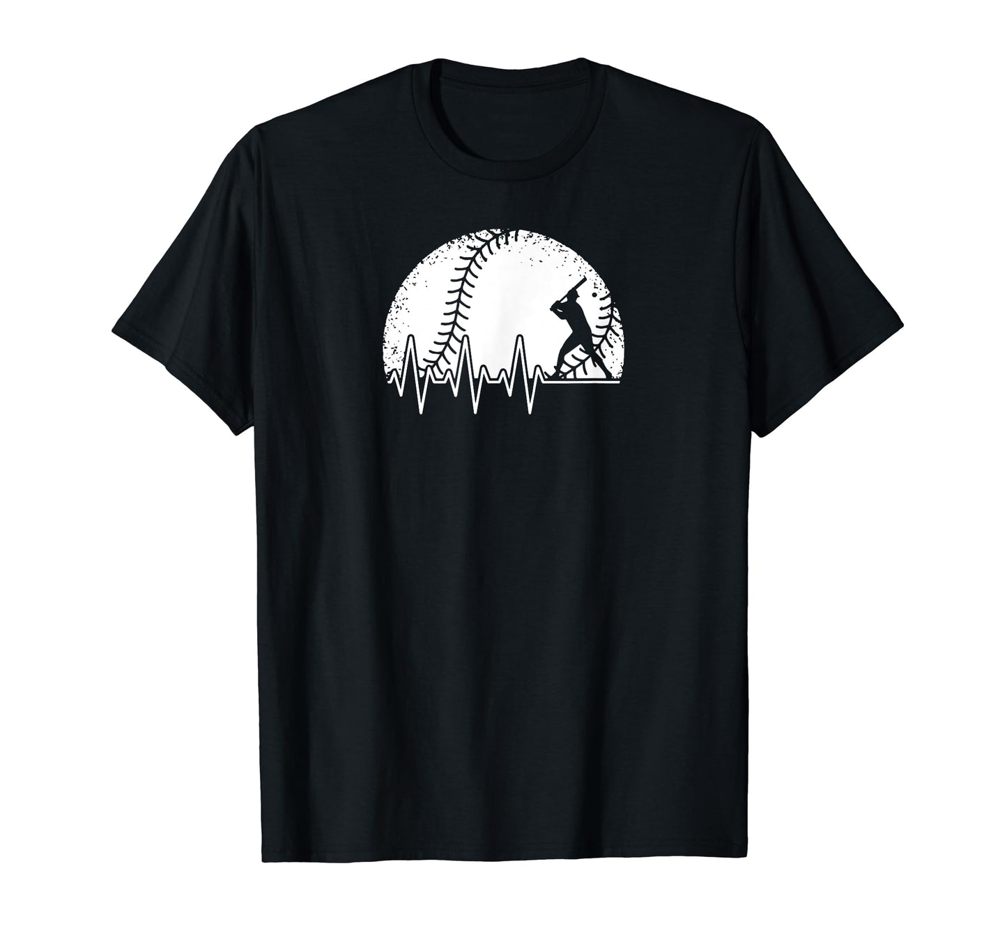 Funny Baseball Heartbeat Baseball T-Shirt - Minimalist Print Men Women - T-Shirt, Sweatshirt, Hoodie