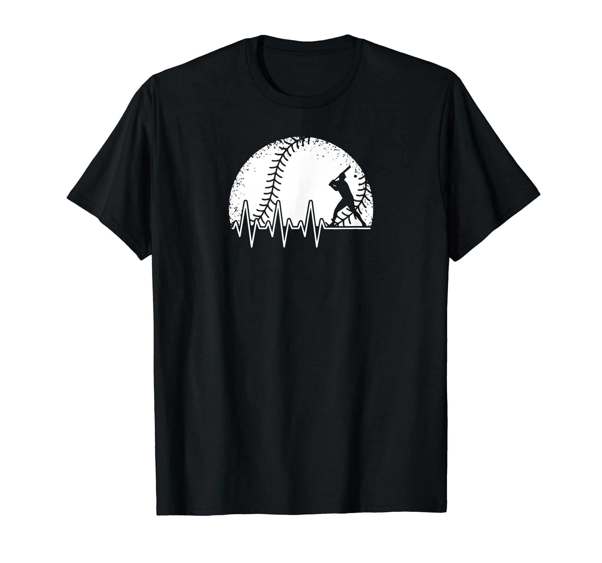Funny Baseball Heartbeat Baseball T-Shirt - Minimalist Print Men Women - T-Shirt, Sweatshirt, Hoodie