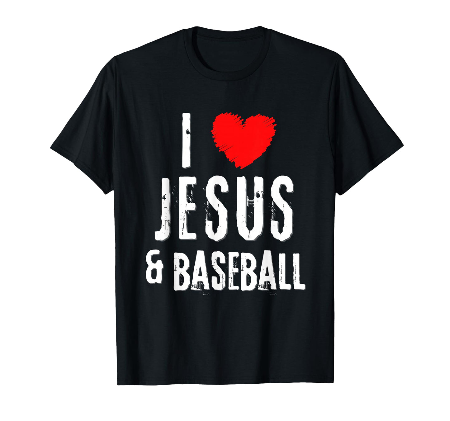 Grunge I Love Jesus Baseball Christian T-Shirt - Novelty Apparel for Adults - T-Shirt, Sweatshirt, Hoodie