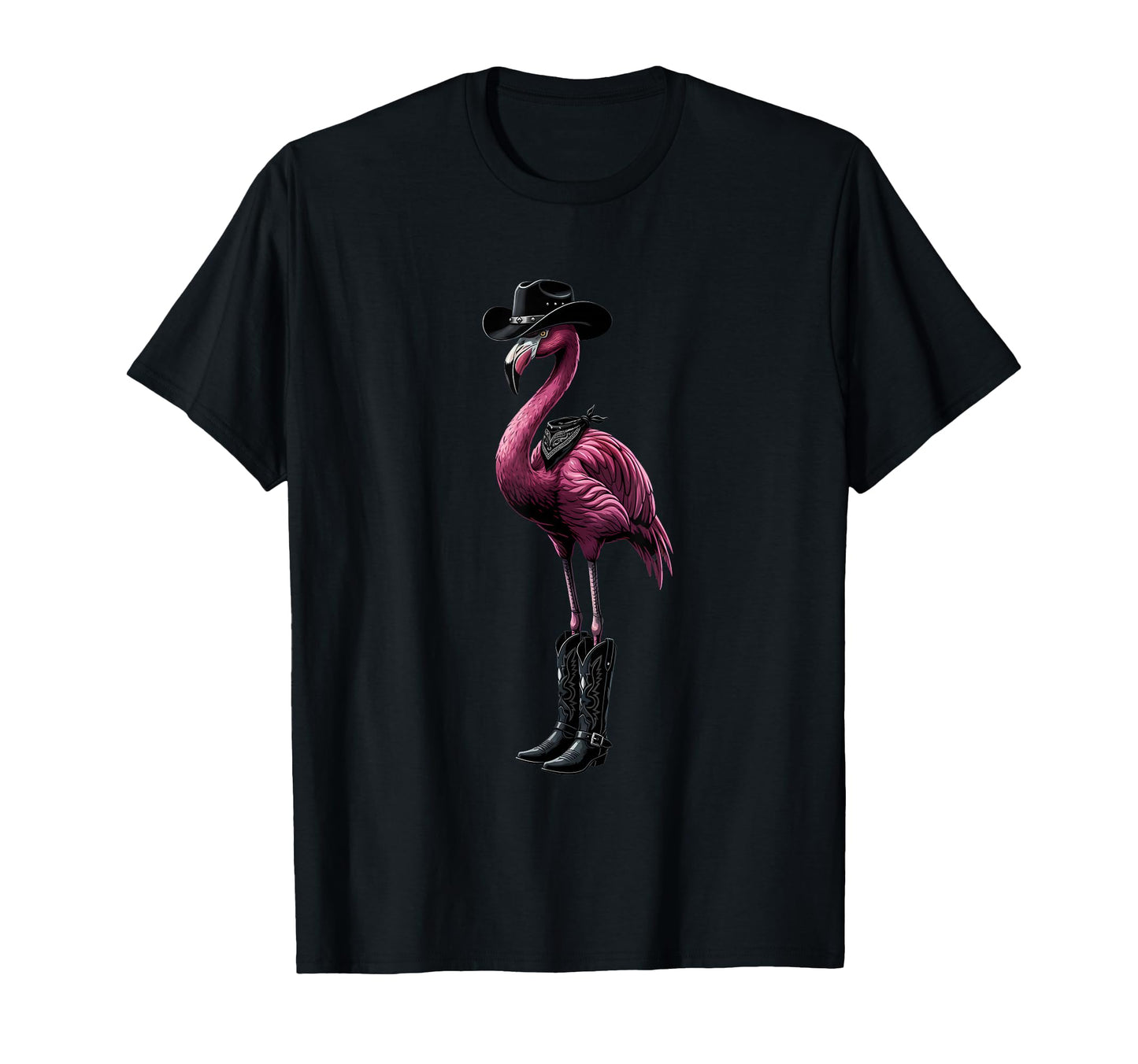 Flamingo Western Cowboy T-Shirt - Custom Art Print Unisex - T-Shirt, Sweatshirt, Hoodie