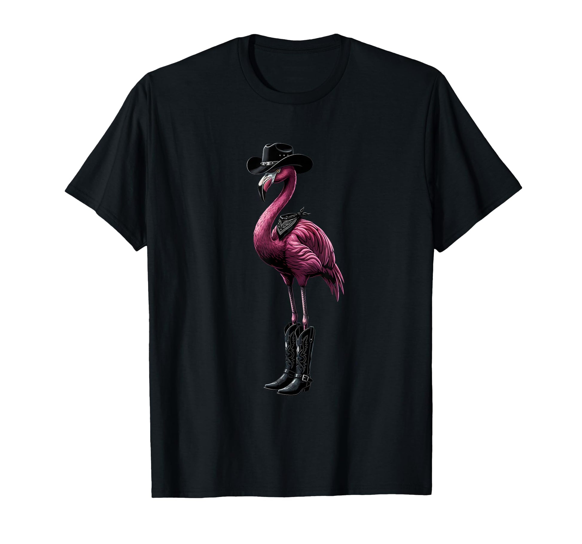 Flamingo Western Cowboy T-Shirt - Custom Art Print Unisex - T-Shirt, Sweatshirt, Hoodie