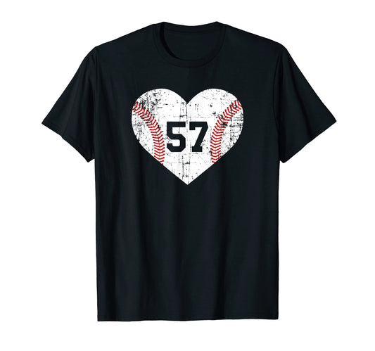 Baseball 57 Jersey Number T-Shirt - Casual Everyday Wear for Adults - T-Shirt, Sweatshirt, Hoodie