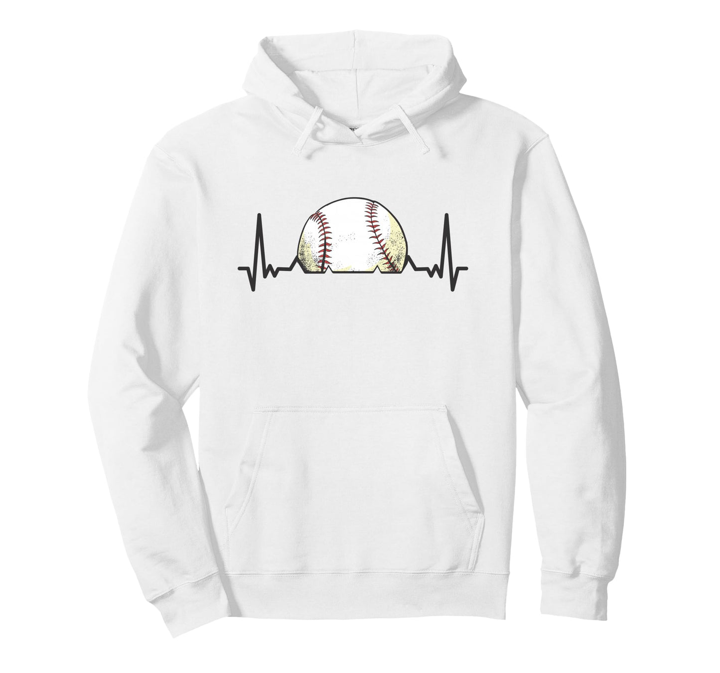 Baseball Softball Heartbeat Baseball Hoodie - Trendy Graphic Men Women - T-Shirt, Sweatshirt, Hoodie