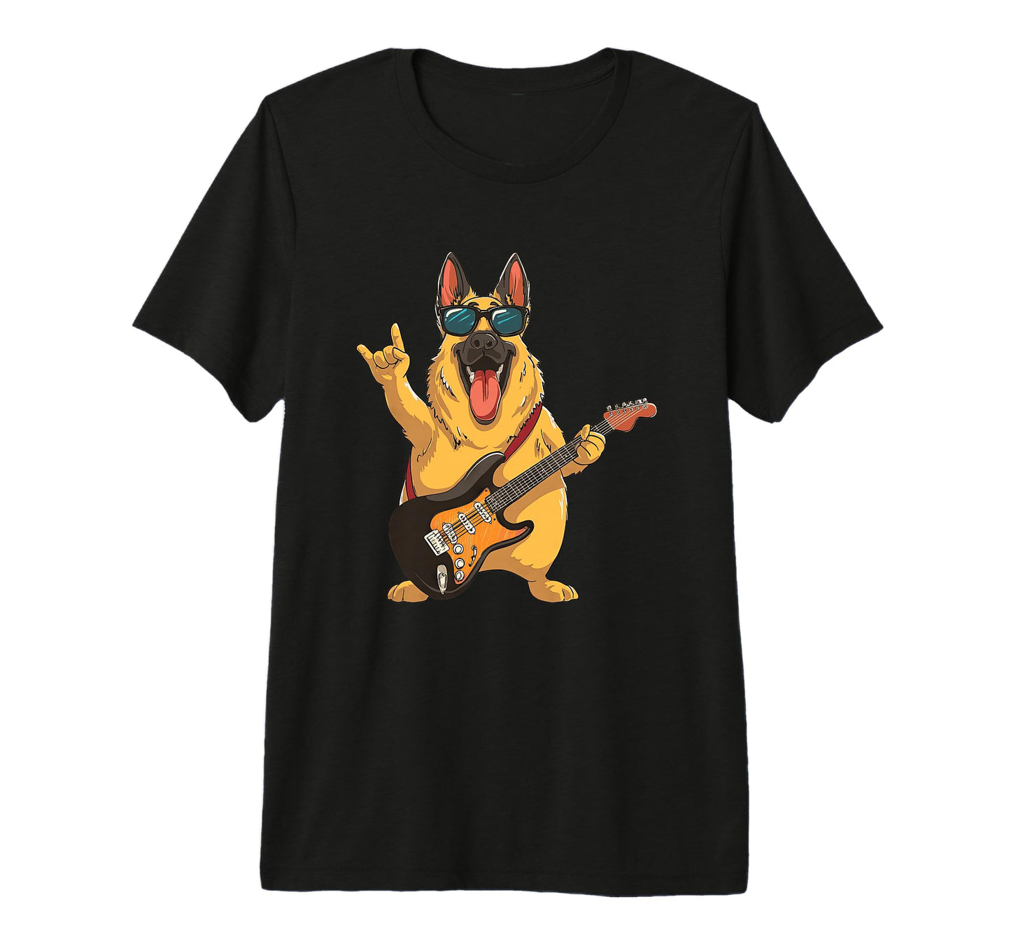 Funny Rock Dog German Shepherd Music Lover T-Shirt - Trendy Graphic Unisex - T-Shirt, Sweatshirt, Hoodie