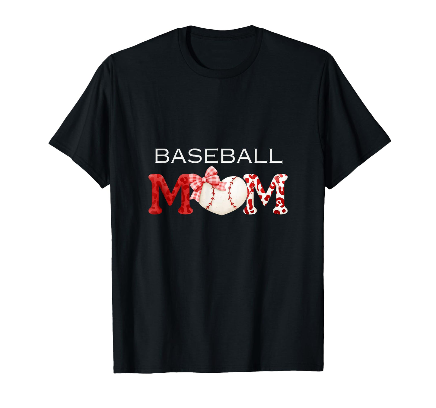 Baseball Mom Leopard Heart Baseball T-Shirt - Graphic Print Unisex - T-Shirt, Sweatshirt, Hoodie