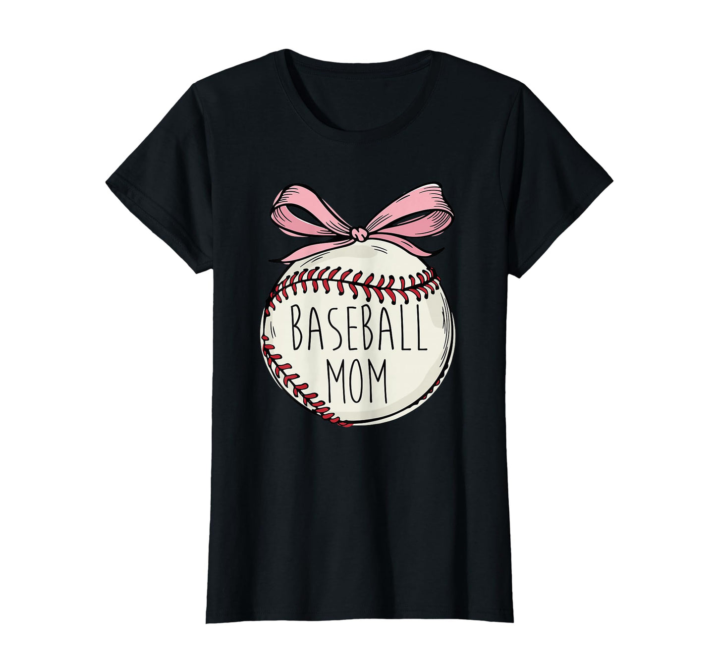 Baseball Mom Coquette Bow Team Support T-Shirt - Graphic Print Men Women - T-Shirt, Sweatshirt, Hoodie