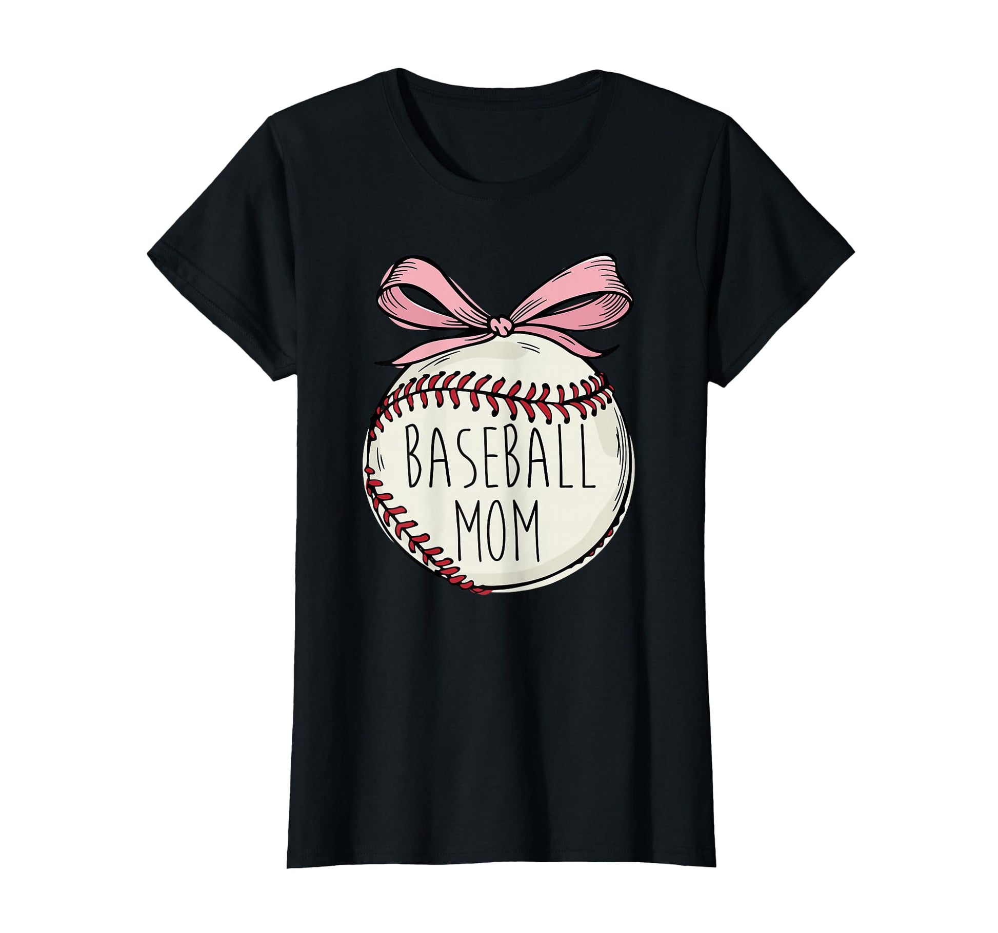 Baseball Mom Coquette Bow Team Support T-Shirt - Graphic Print Men Women - T-Shirt, Sweatshirt, Hoodie