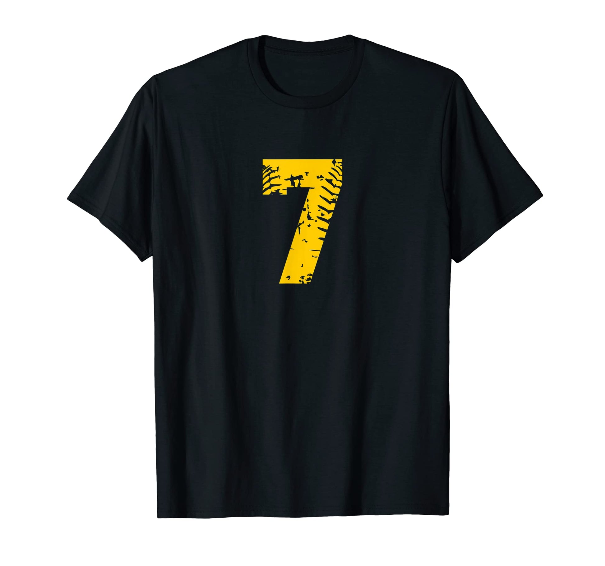 Baseball Softball Number 7 Yellow T-Shirt - Custom Art Print for Adults - T-Shirt, Sweatshirt, Hoodie