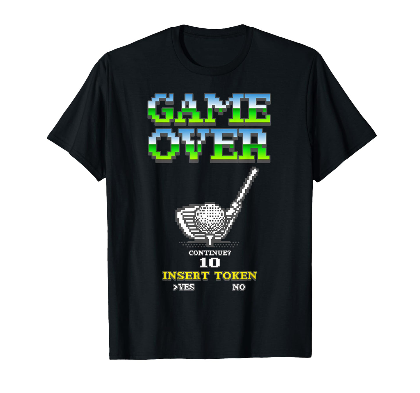 Game Over Golf Pixel Arcade Gamer T-Shirt - Graphic Print Men Women - T-Shirt, Sweatshirt, Hoodie
