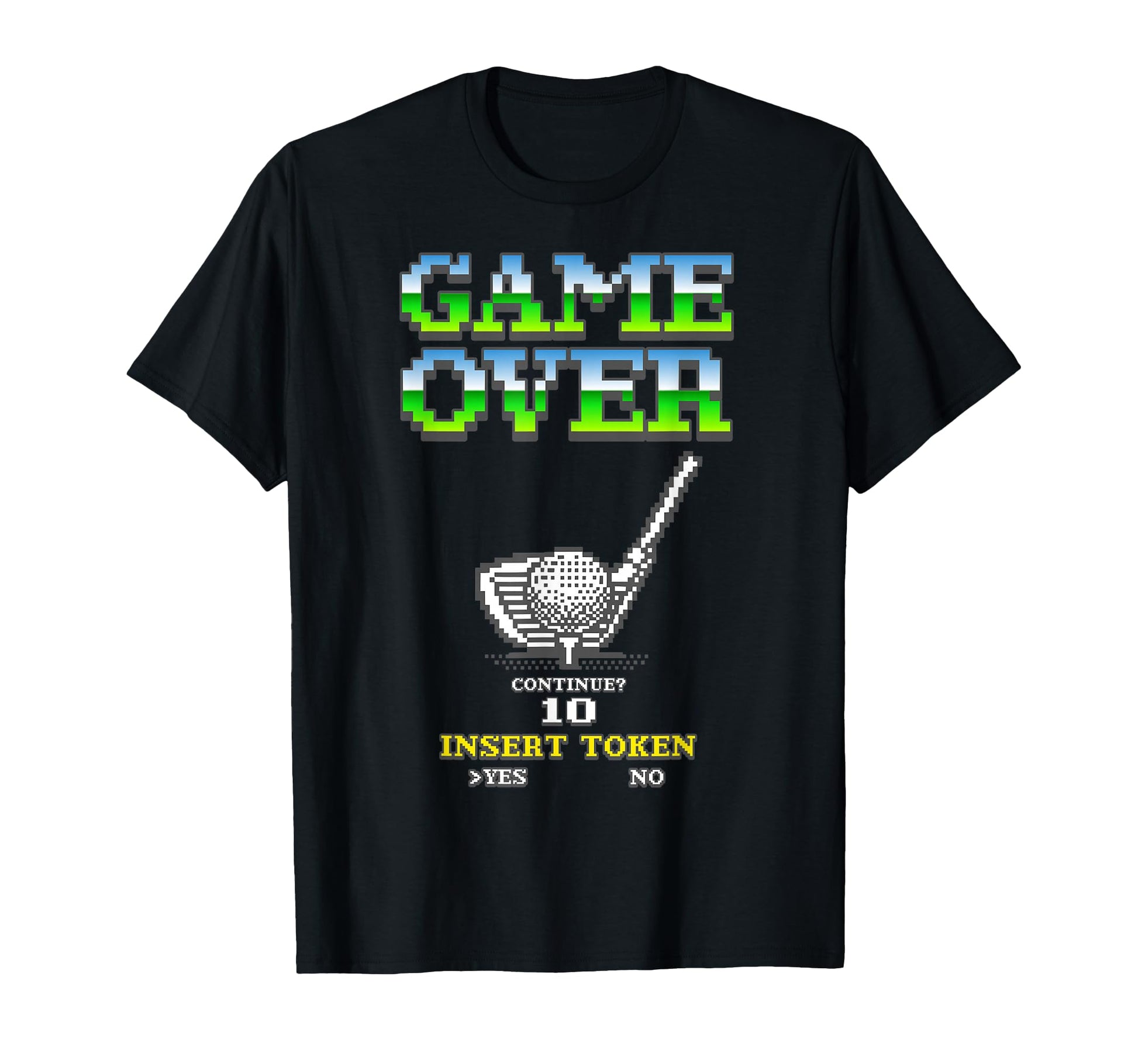 Game Over Golf Pixel Arcade Gamer T-Shirt - Graphic Print Men Women - T-Shirt, Sweatshirt, Hoodie
