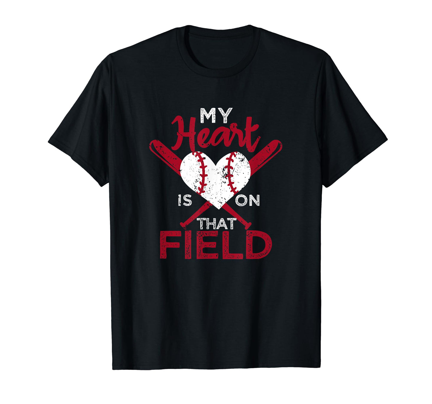 My Heart Is That Field Baseball T-Shirt - Fun Novelty Design for Adults - T-Shirt, Sweatshirt, Hoodie