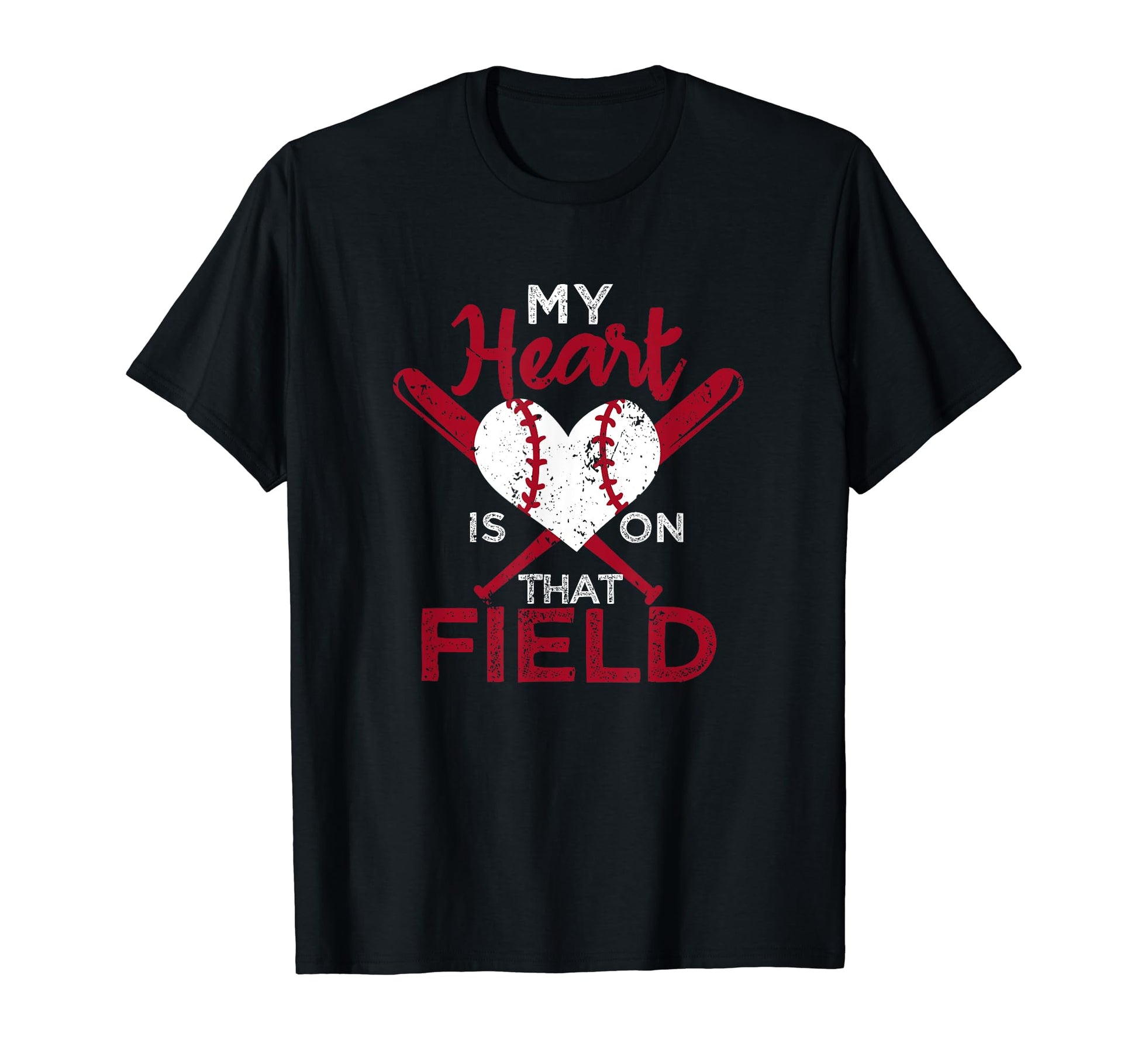 My Heart Is That Field Baseball T-Shirt - Fun Novelty Design for Adults - T-Shirt, Sweatshirt, Hoodie