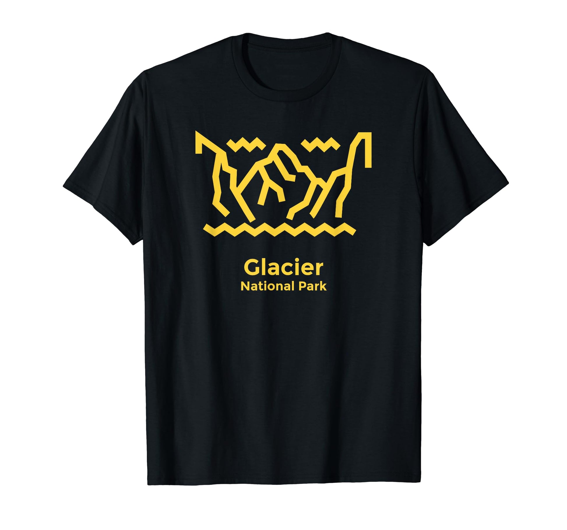 Glacier National Park Montana Minimalist T-Shirt - Unique Graphic Men Women - T-Shirt, Sweatshirt, Hoodie