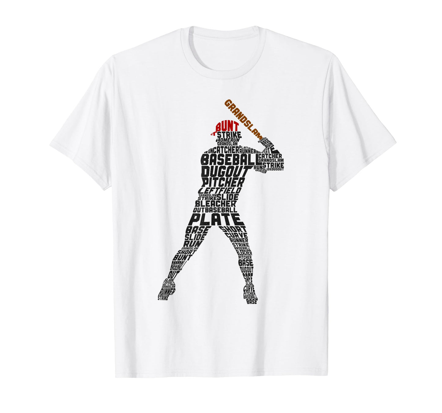 Baseball Fan Word Cloud Batter T-Shirt - Casual Everyday Wear for Adults - T-Shirt, Sweatshirt, Hoodie