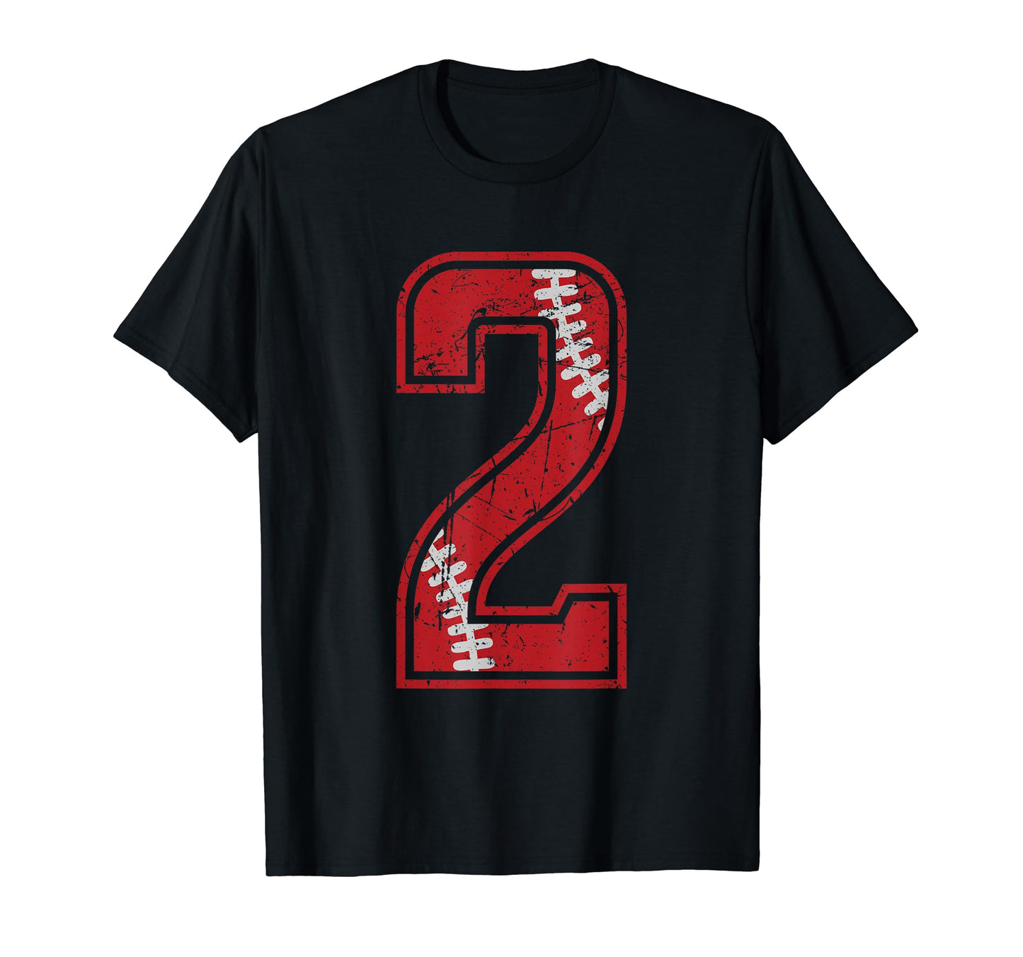 Number 2 Distressed Baseball T-Shirt - Casual Everyday Wear for Adults - T-Shirt, Sweatshirt, Hoodie