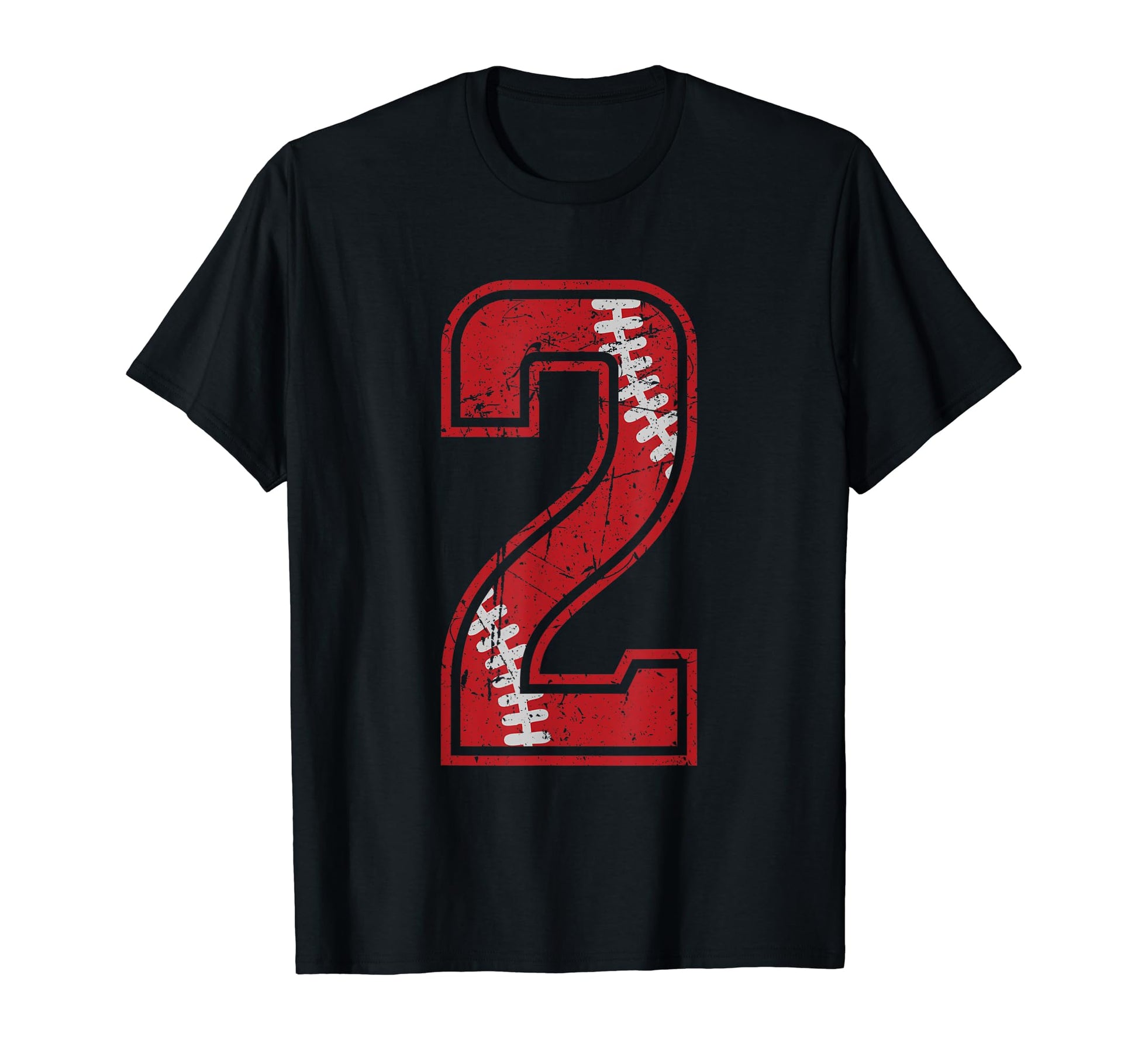 Number 2 Distressed Baseball T-Shirt - Casual Everyday Wear for Adults - T-Shirt, Sweatshirt, Hoodie