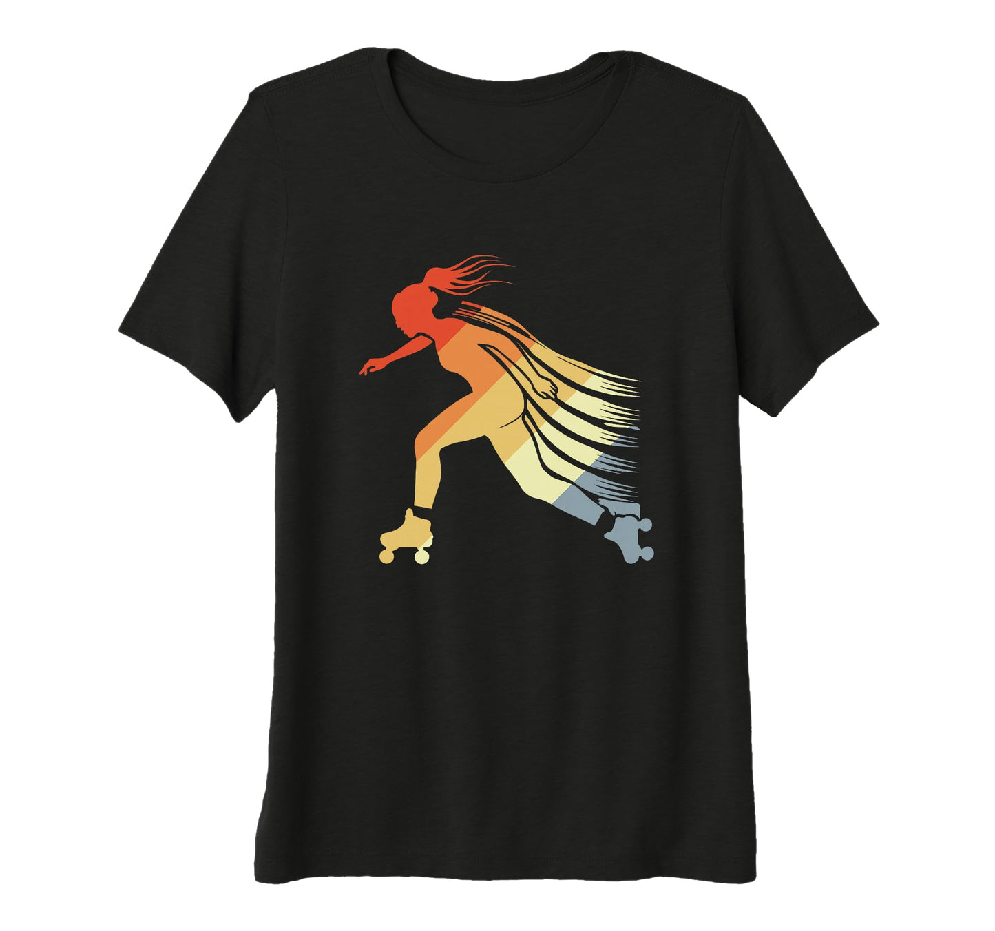 Womens Roller Skating Tri Blend T-Shirt - Custom Art Print Men Women - T-Shirt, Sweatshirt, Hoodie