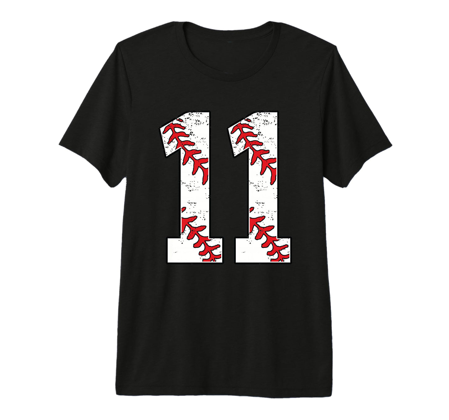 Number 11 Baseball 11 Jersey Number T-Shirt - Custom Art Print for Adults - T-Shirt, Sweatshirt, Hoodie