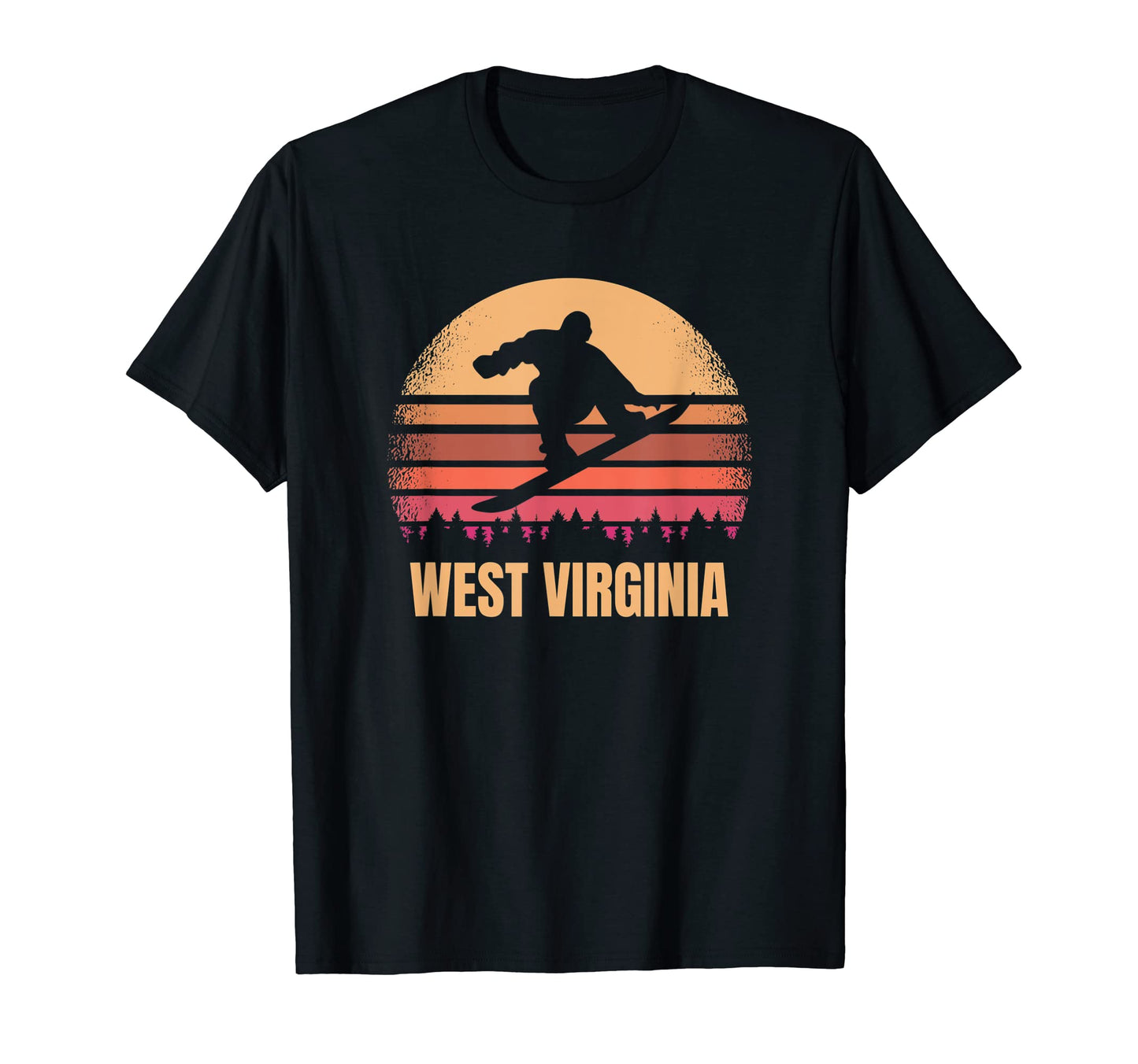 West Virginia Snowboarding Wv Boarder 80S T-Shirt - Minimalist Print Unisex - T-Shirt, Sweatshirt, Hoodie