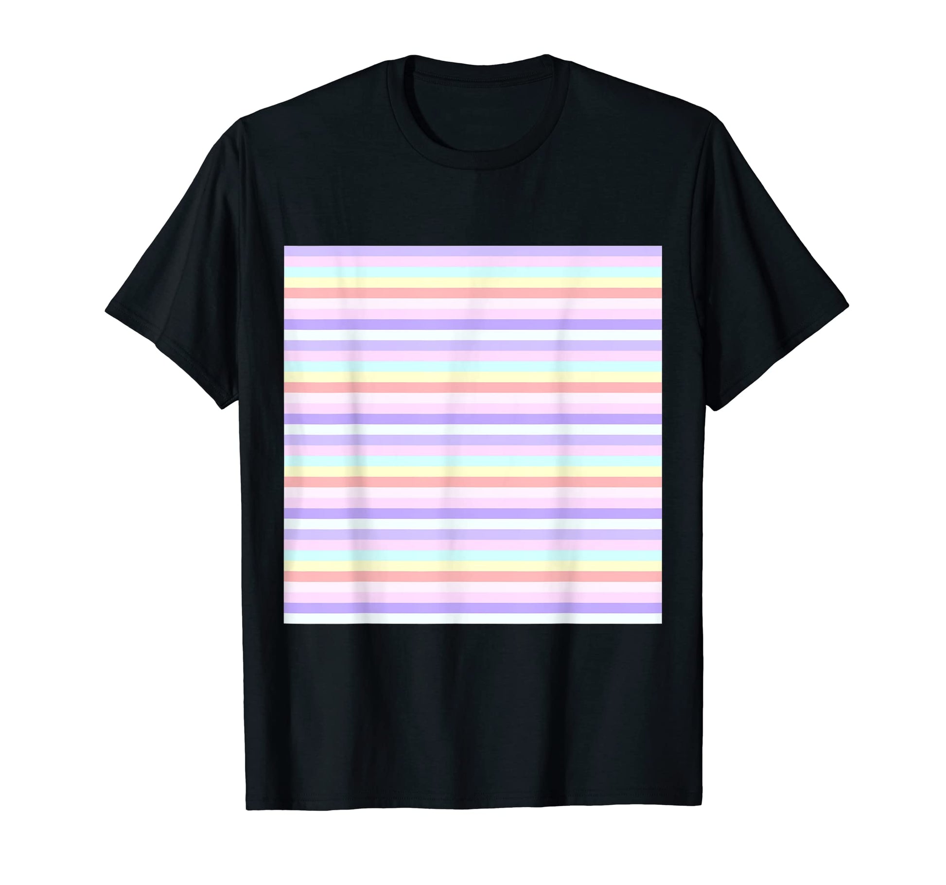 70S 80S Rainbow Pastel Striped Stripe T-Shirt - Aesthetic Graphic Men Women - T-Shirt, Sweatshirt, Hoodie