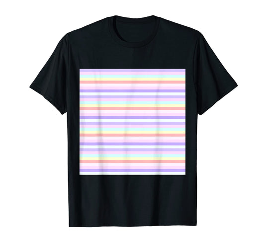 70S 80S Rainbow Pastel Striped Stripe T-Shirt - Aesthetic Graphic Men Women - T-Shirt, Sweatshirt, Hoodie