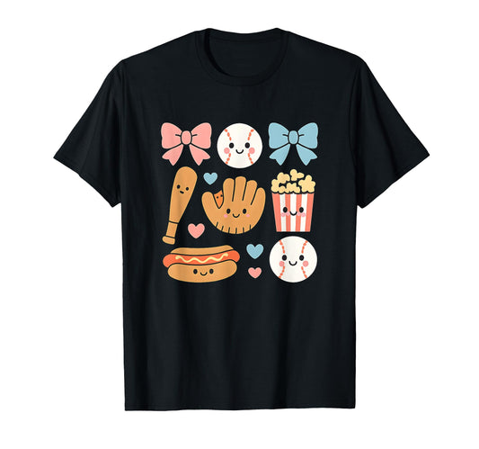 Baseball Coquette Bow Cheer Mom T-Shirt - Trendy Graphic for Adults - T-Shirt, Sweatshirt, Hoodie