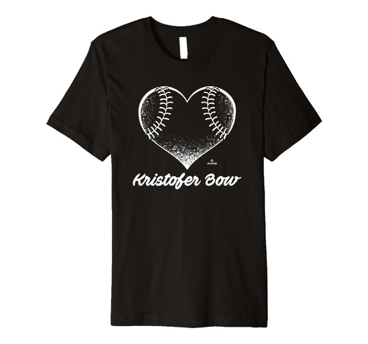 Baseball Heart Kristofer Bow Prospect T-Shirt - Custom Art Print Unisex - T-Shirt, Sweatshirt, Hoodie