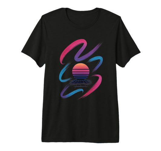 80S Synthwave Tri Blend T-Shirt - Novelty Apparel Men Women - T-Shirt, Sweatshirt, Hoodie