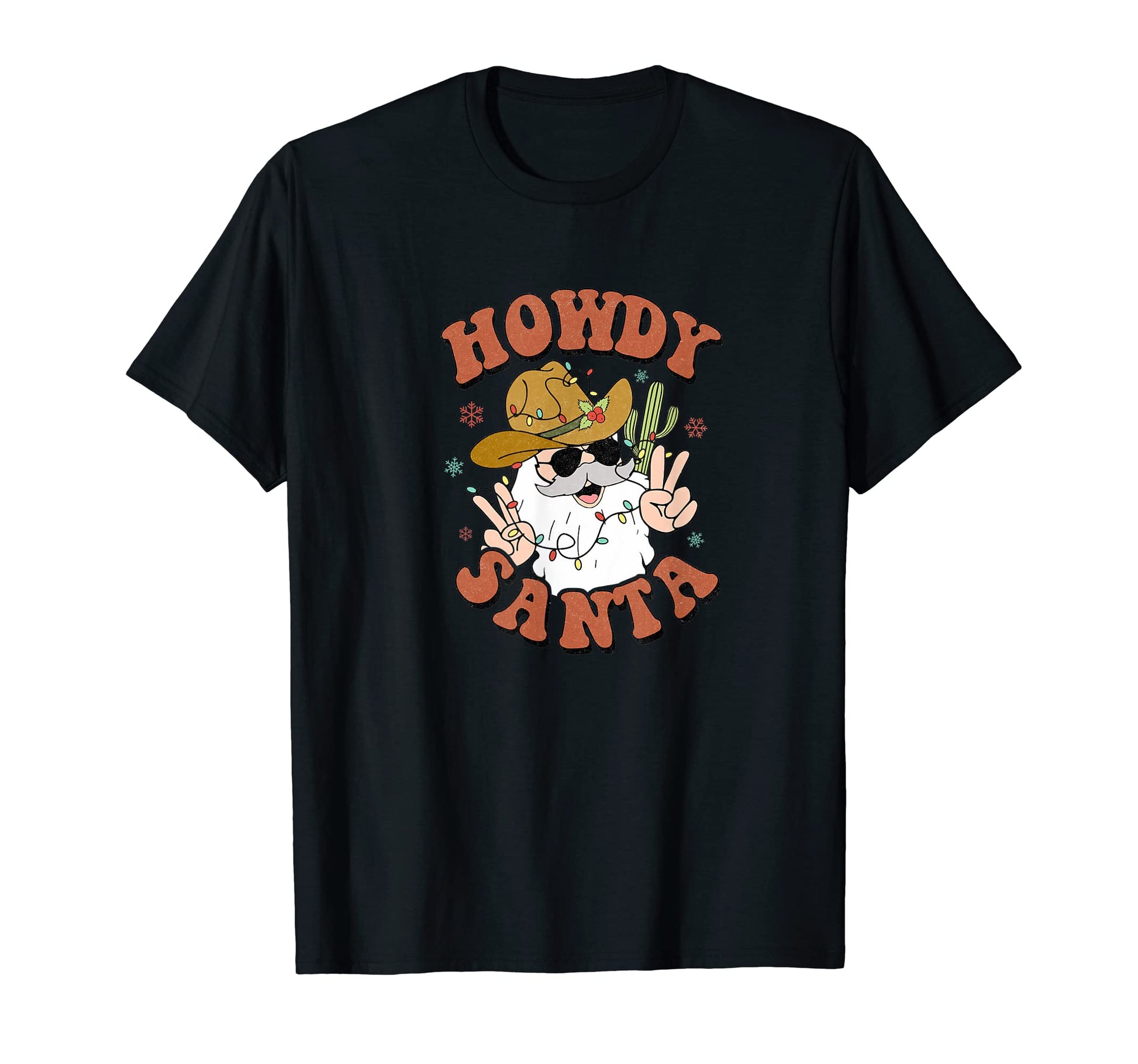 Howdy Santa Groovy Western Cowboy T-Shirt - Streetwear Style for Adults - T-Shirt, Sweatshirt, Hoodie