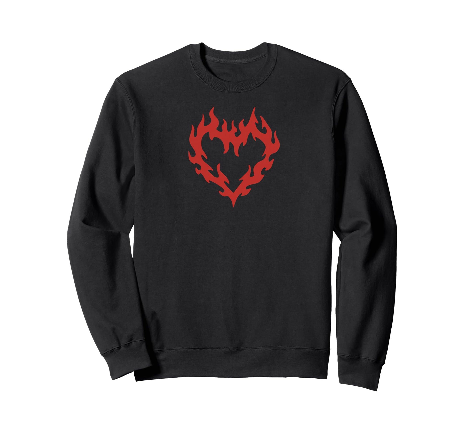 Goth Heart Flames Grunge Fire Alt Sweatshirt - Minimalist Print for Adults - T-Shirt, Sweatshirt, Hoodie
