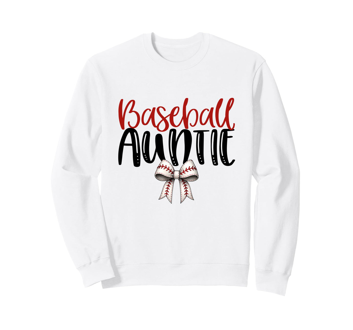 Baseball Auntie Coquette Bow Game Sweatshirt - Unique Graphic for Adults - T-Shirt, Sweatshirt, Hoodie