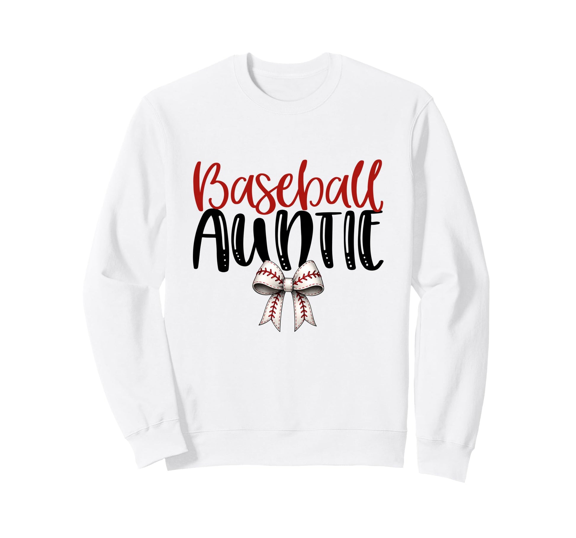 Baseball Auntie Coquette Bow Game Sweatshirt - Unique Graphic for Adults - T-Shirt, Sweatshirt, Hoodie