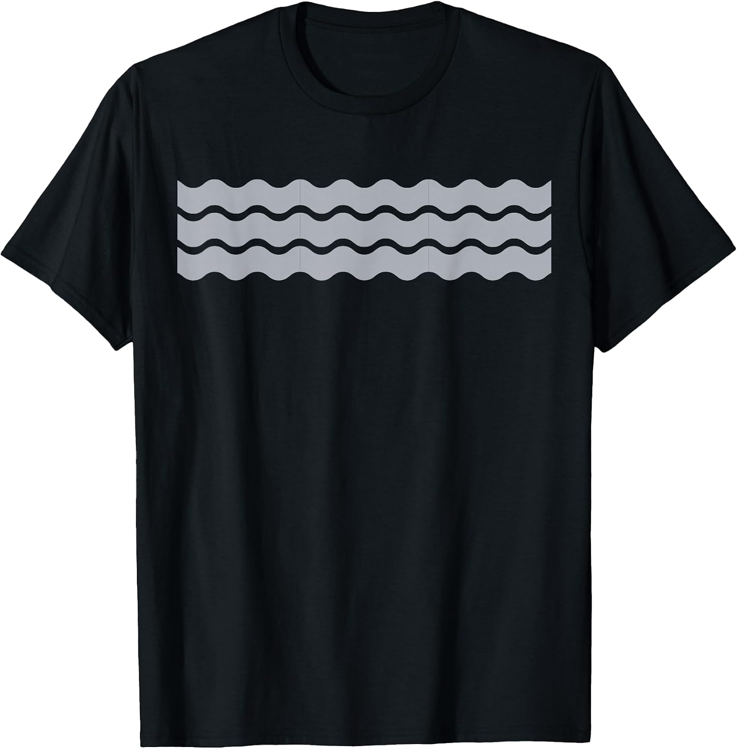 Minimalist Grey and White Wavy Lines Pattern - Adult & Kids T-Shirts, Sweatshirts & Hoodies apparel design preview 1