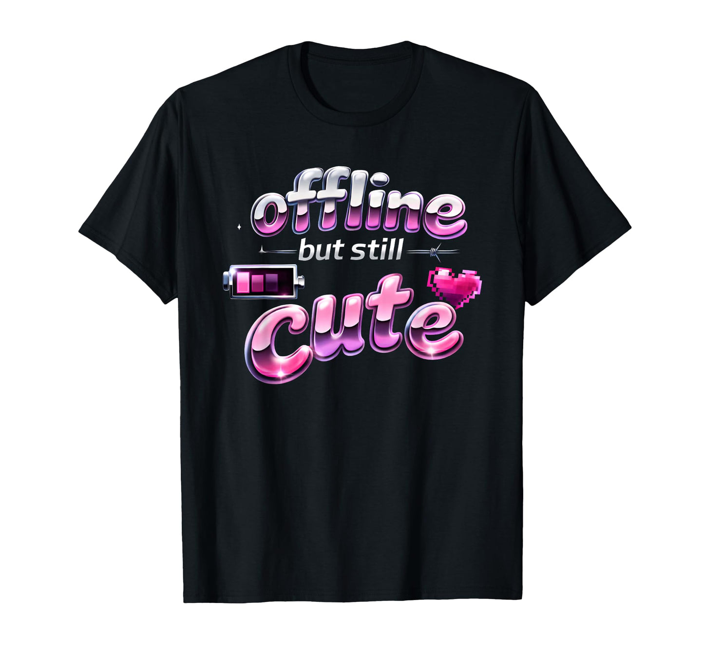 Offline But Still Y2K Aesthetic T-Shirt - Unique Graphic Unisex - T-Shirt, Sweatshirt, Hoodie