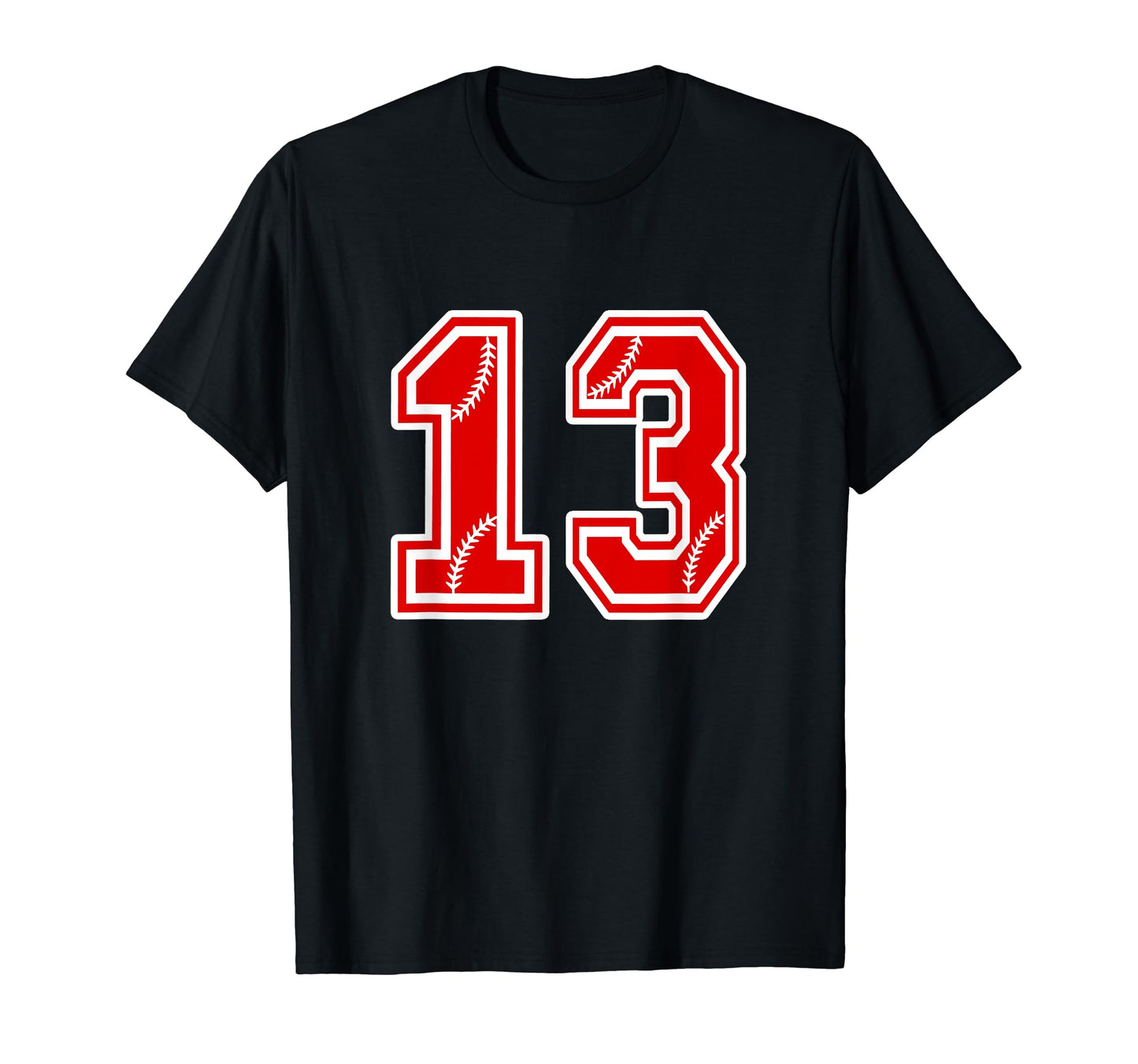 Number 13 Red Baseball Number 13Th T-Shirt - Novelty Apparel Men Women - T-Shirt, Sweatshirt, Hoodie