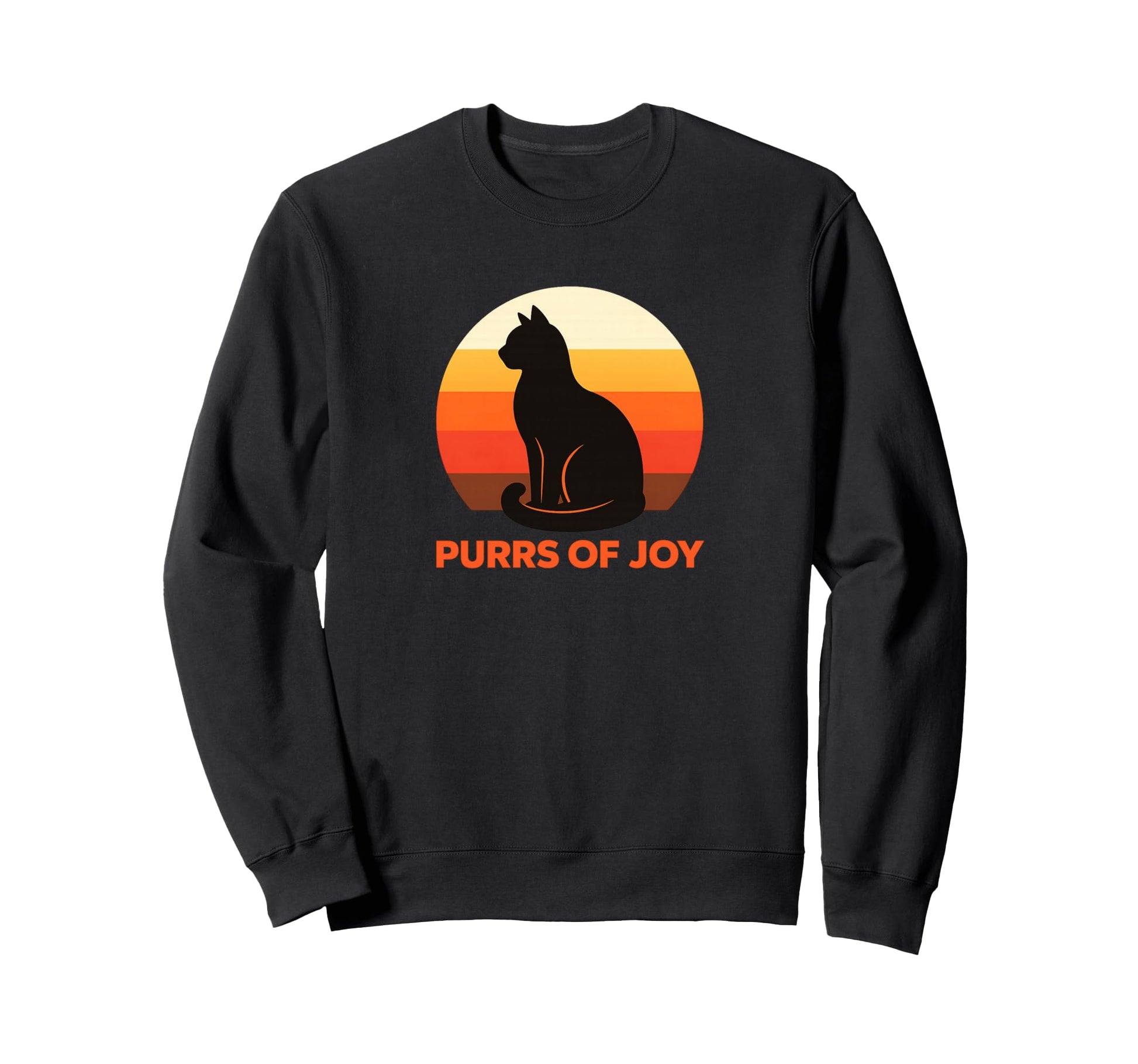 Cat Sunset Purrs Joy Lover Sweatshirt - Fun Novelty Design for Adults - T-Shirt, Sweatshirt, Hoodie