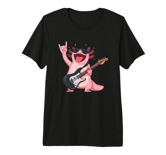 Axolotl Rock Music Funny Animal T-Shirt - Streetwear Style Unisex - T-Shirt, Sweatshirt, Hoodie