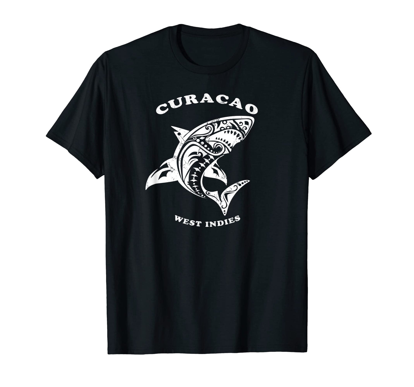 Curacao West Indies Tribal Shark Vacation T-Shirt - Graphic Print Unisex - T-Shirt, Sweatshirt, Hoodie