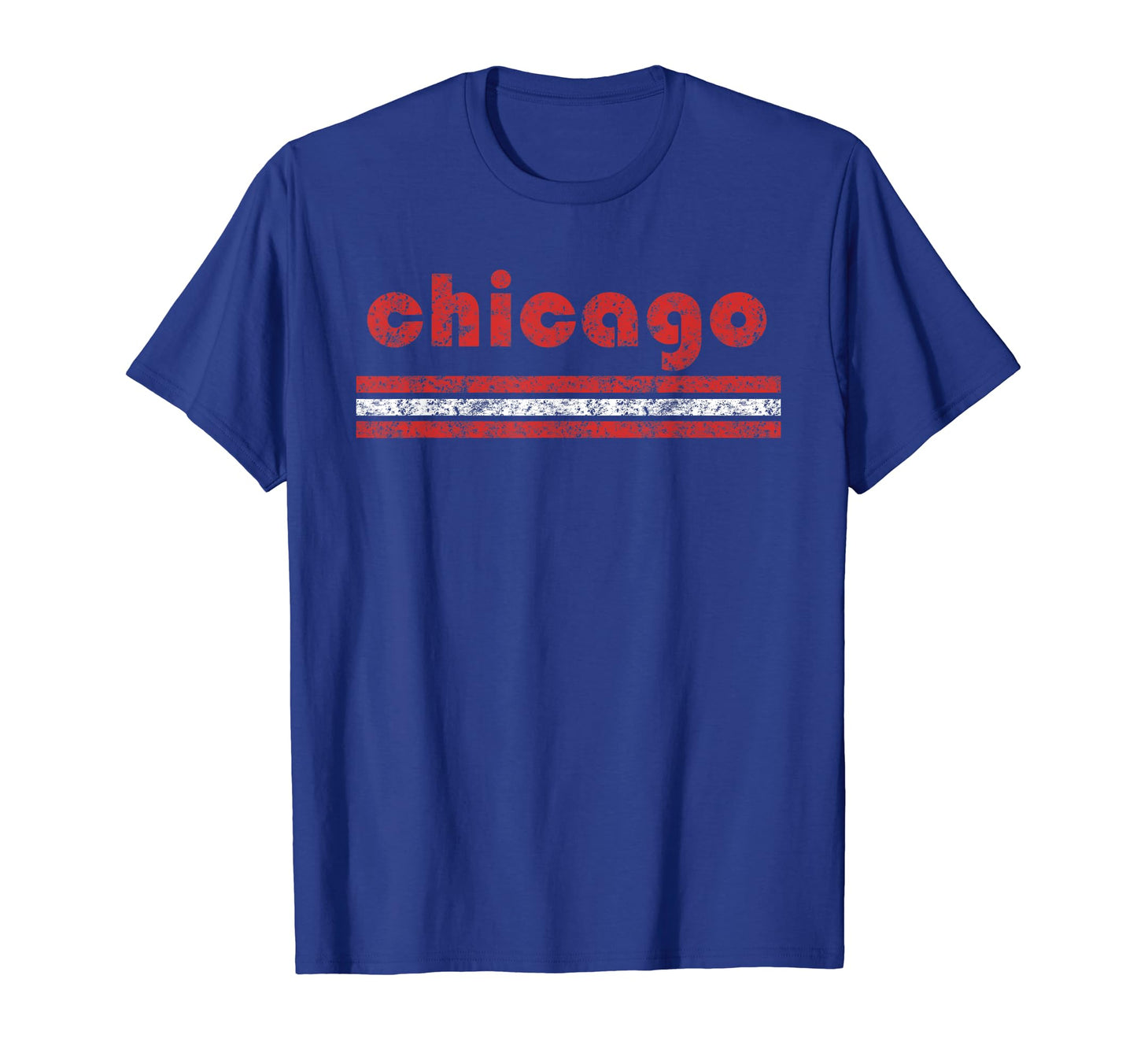 Chicago Three Stripe Weathered Blue T-Shirt - Minimalist Print Unisex - T-Shirt, Sweatshirt, Hoodie
