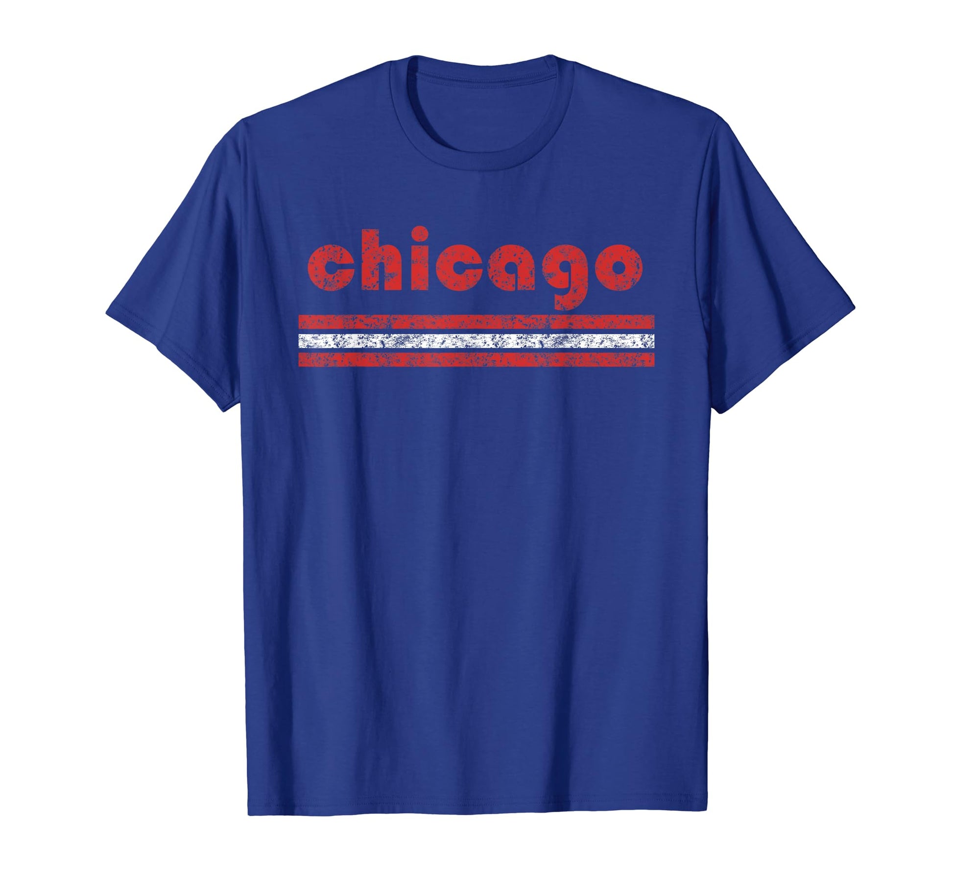 Chicago Three Stripe Weathered Blue T-Shirt - Minimalist Print Unisex - T-Shirt, Sweatshirt, Hoodie