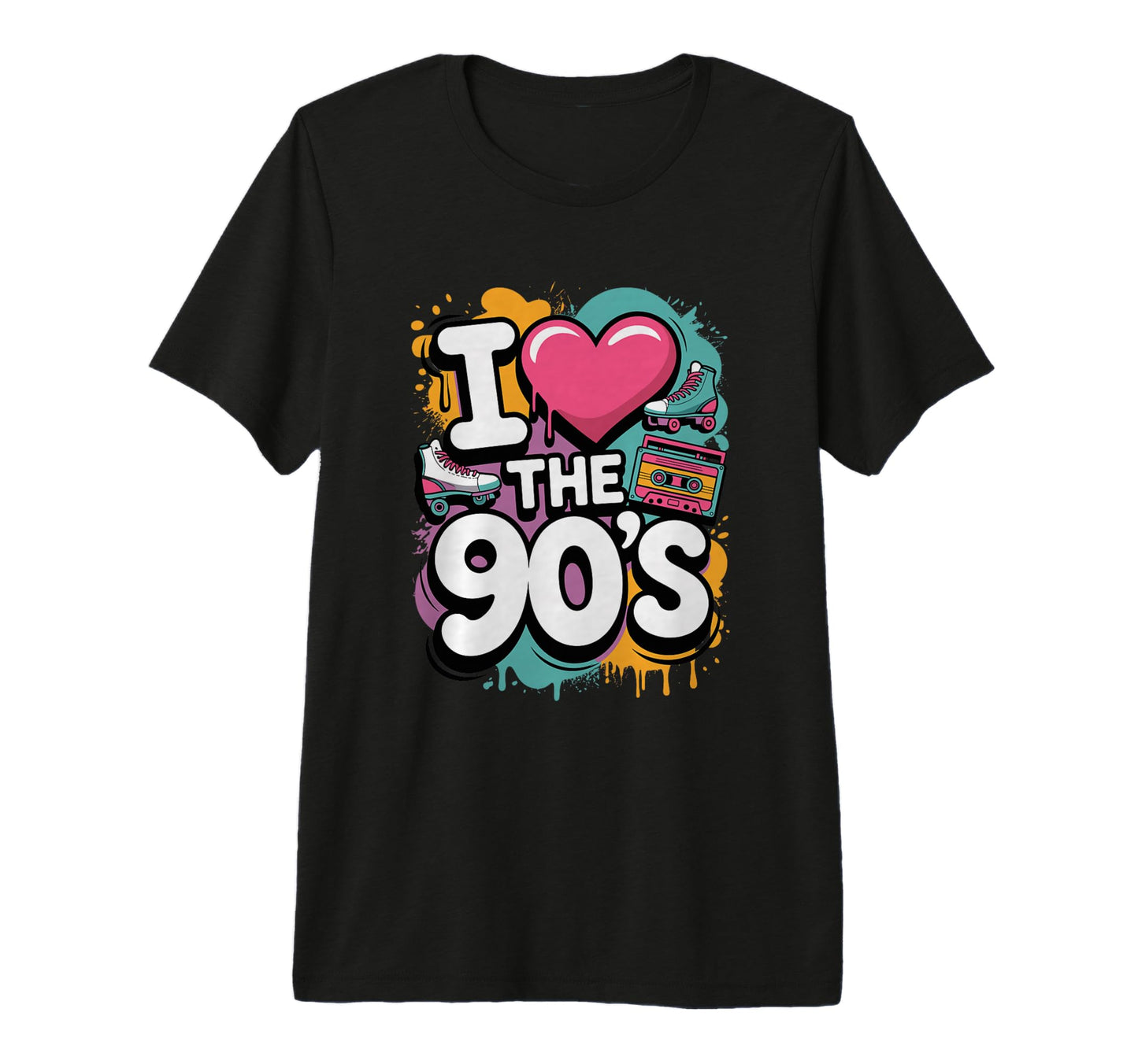 I Love 90S Roller Skates Cassette T-Shirt - Fun Novelty Design Men Women - T-Shirt, Sweatshirt, Hoodie