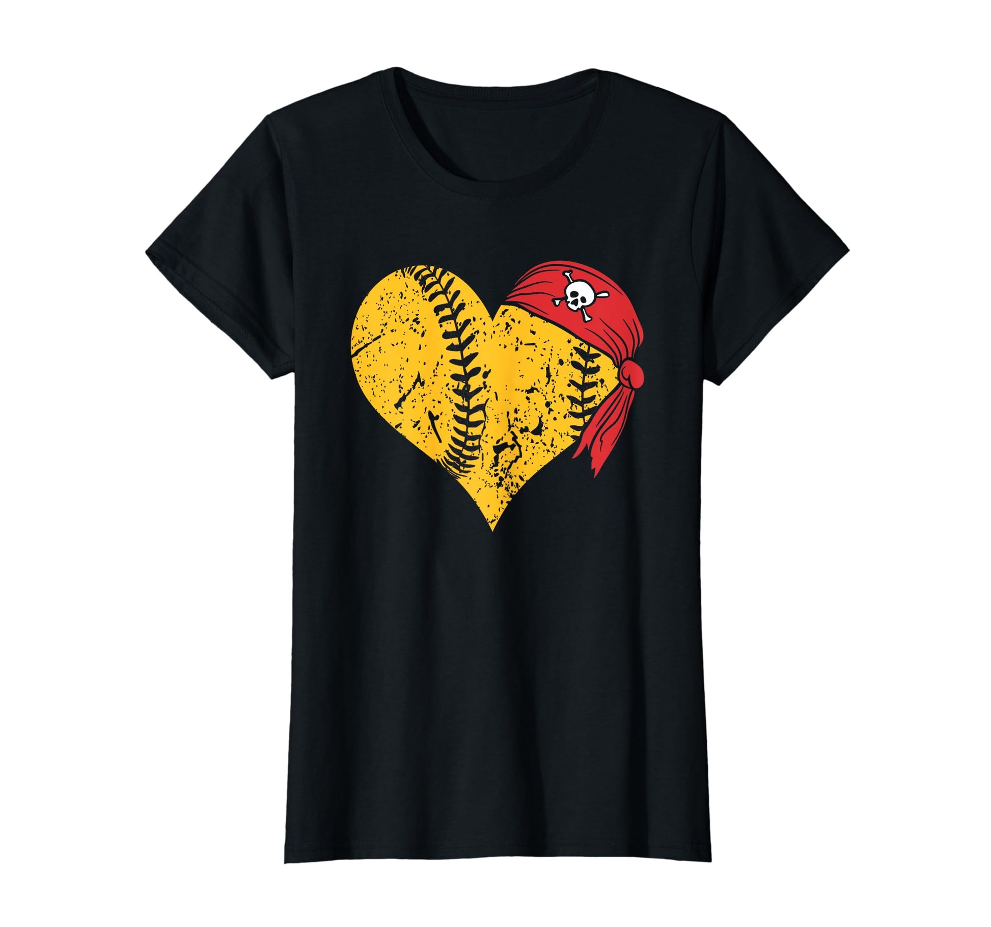Baseball Heart Pirate Bandana Skull T-Shirt - Streetwear Style for Adults - T-Shirt, Sweatshirt, Hoodie