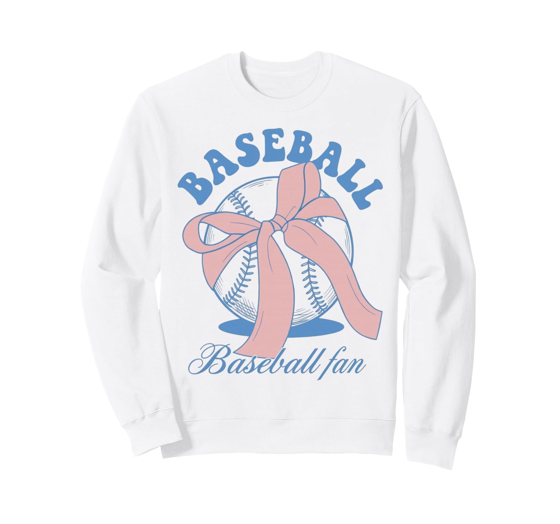 Baseball Fan Coquette Bow Sweatshirt - Casual Everyday Wear Men Women - T-Shirt, Sweatshirt, Hoodie