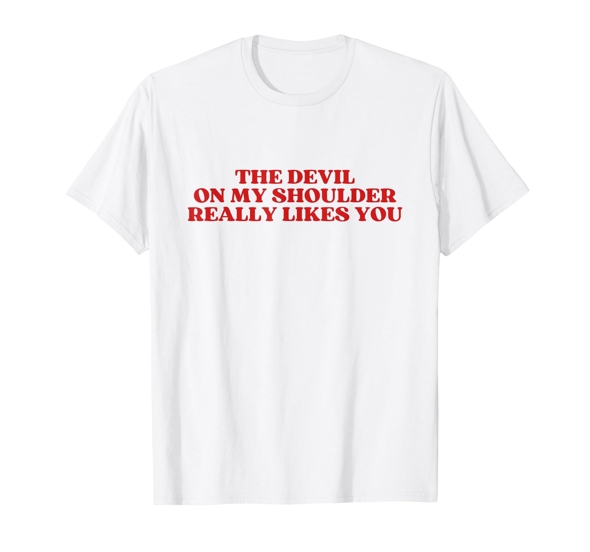 Devil My Shoulder Really Likes You Y2K T-Shirt - Aesthetic Graphic Unisex - T-Shirt, Sweatshirt, Hoodie
