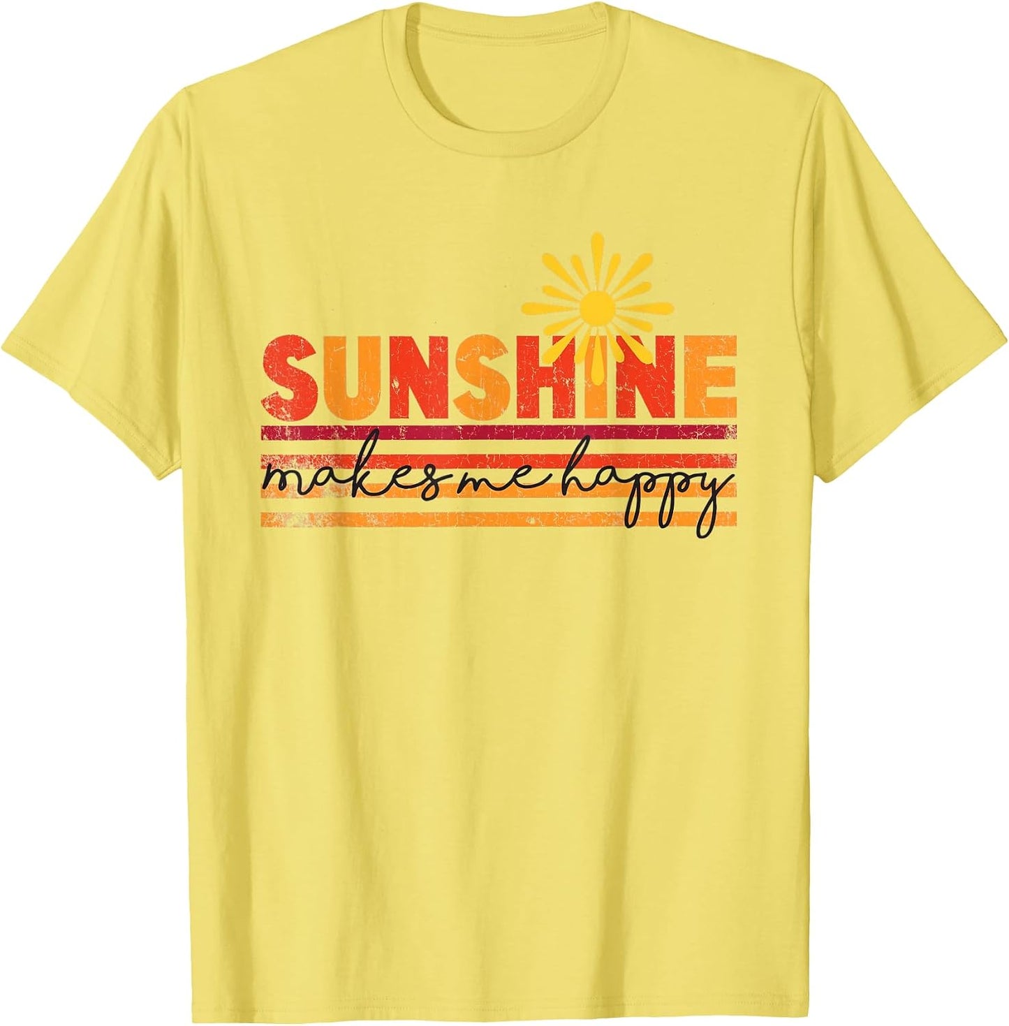 Sunshine makes me happy inspirational positive - Adult & Kids T-Shirts, Sweatshirts & Hoodies apparel design preview 1
