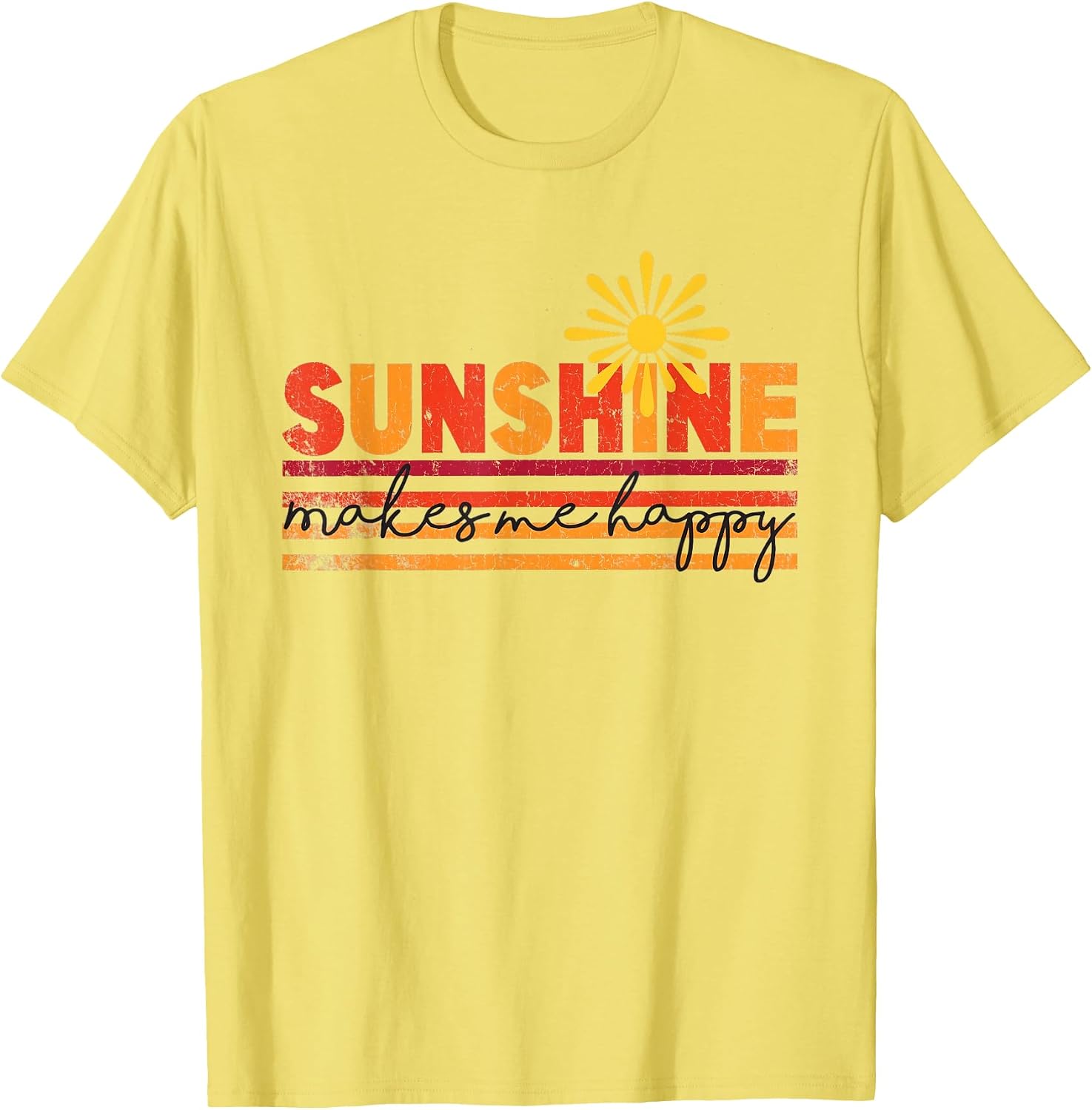 Sunshine makes me happy inspirational positive - Adult & Kids T-Shirts, Sweatshirts & Hoodies apparel design preview 1