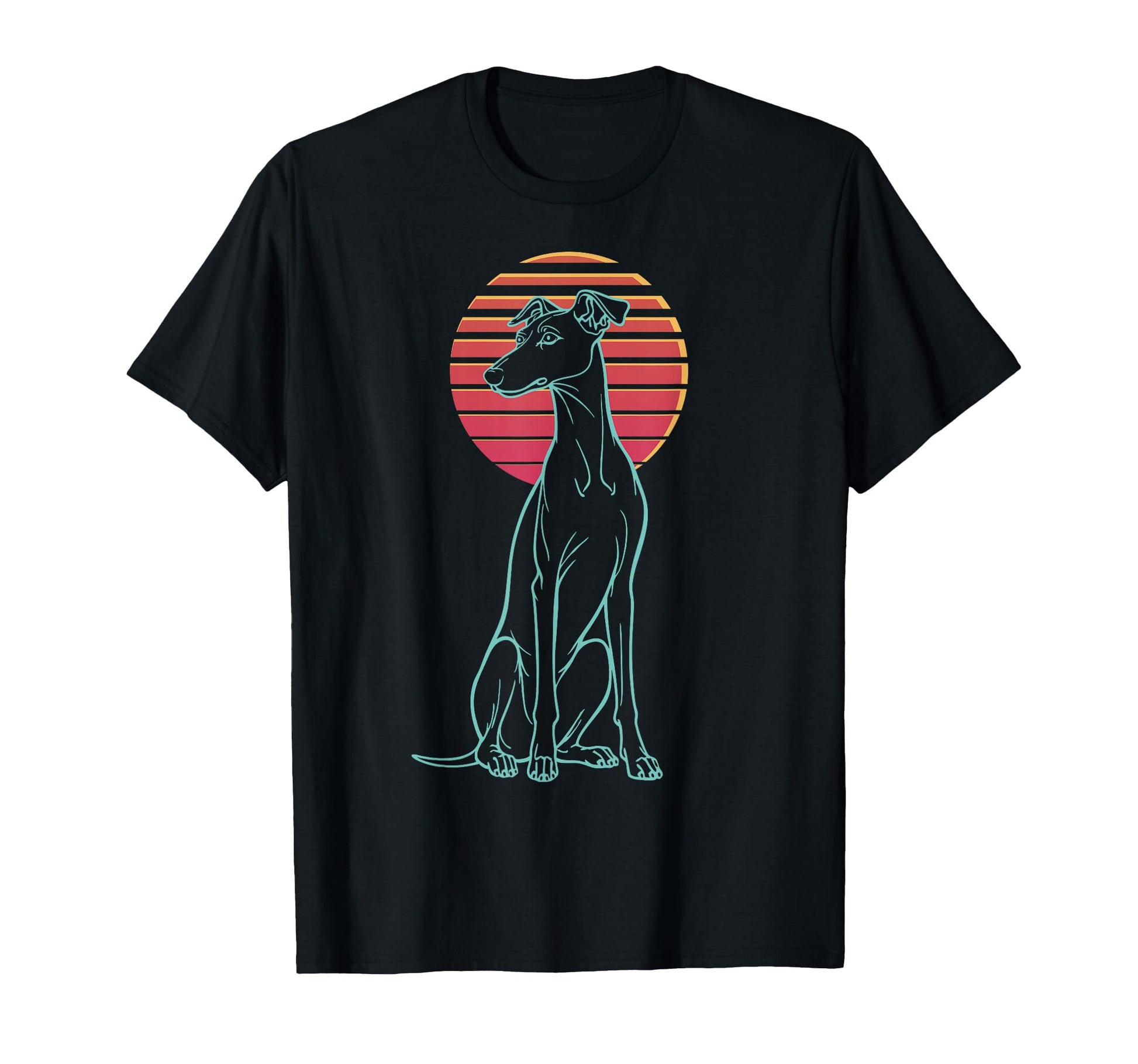 Greyhound Lover Dog Owner Synthwave 80S T-Shirt - Graphic Print Men Women - T-Shirt, Sweatshirt, Hoodie