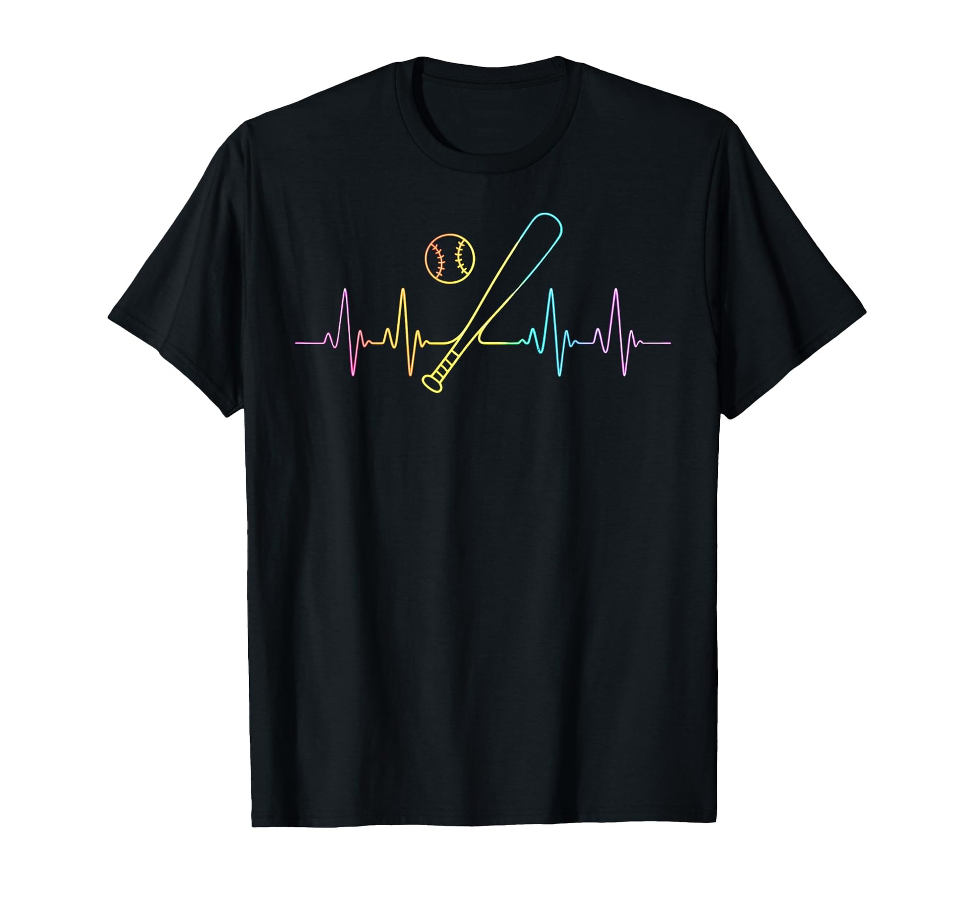 Funny Baseball Heartbeat Player Fan T-Shirt - Custom Art Print Unisex - T-Shirt, Sweatshirt, Hoodie
